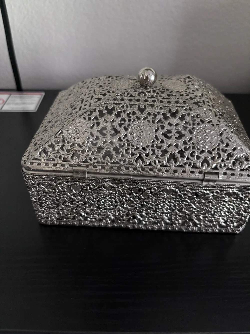 Silver Filigree Decorative jewelry box